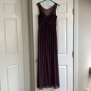 Long Mesh Dress with Illusion Sweetheart Neckline